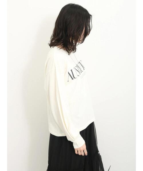 Samansa Mos2 blue(サマンサモスモスブルー)の「【抗菌防臭】袖タックロゴロンT(Tシャツ/カットソー・レディース・オフホワイト/ブラック/グリーン・F)」の22枚目の写真