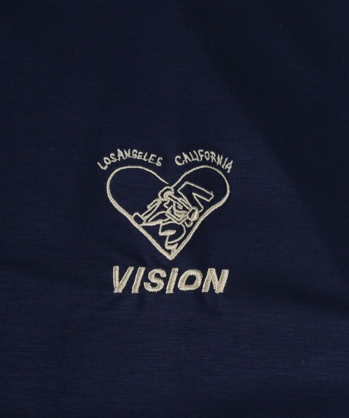 VISION STREET WEAR(ヴィジョンストリートウェア)の「【VISION STREET WEAR/ヴィジョンストリートウェア】ハート&ブランドロゴ ポンチ ワンポイント トラックジャケット/ラインジャージ(ジャージ・メンズ・ネイビー/グレー/オフホワイト/ブラック・M/L/XL)」の13枚目の写真