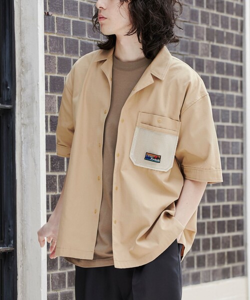 coen(コーエン)の「<Parknik>オープンカラーシャツ(シャツ/ブラウス・メンズ・パープル/ベージュ/ブラック・M/XL/L)」の2枚目の写真