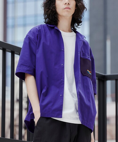coen(コーエン)の「<Parknik>オープンカラーシャツ(シャツ/ブラウス・メンズ・パープル/ベージュ/ブラック・M/XL/L)」の3枚目の写真