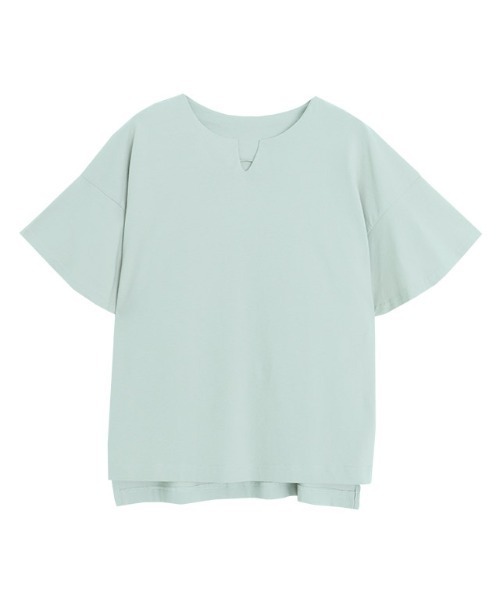 Pierrot(ピエロ)の「ミドル丈フレアスリーブキーネックカットソー(Tシャツ/カットソー・レディース・オフホワイト/ブルー/ブラック/グレー系その他/ライトピンク/ネイビー/サンドベージュ/ミント・M/L)」の5枚目の写真