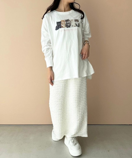 one after another NICE CLAUP(ワンアフターアナザーナイスクラップ)の「しぼしぼタイトスカート(スカート・レディース・アイボリー/ブラック/ピンク・FREE)」の21枚目の写真