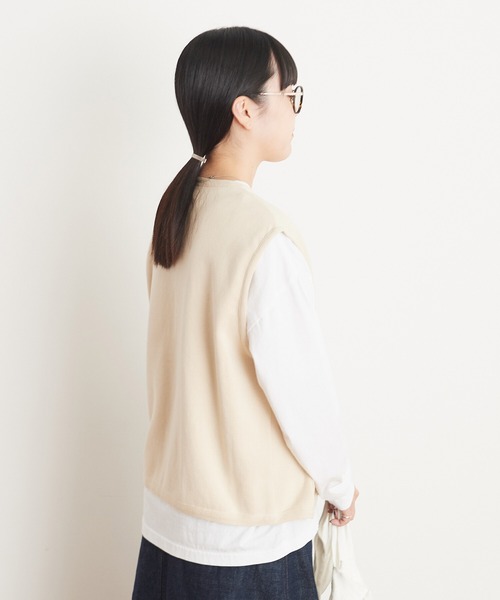 AMBIDEX（アンビデックス）の「バイカラーベスト（ベスト・レディース・ネイビー/キナリ・FREE）」の5枚目の写真