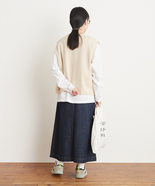 AMBIDEX（アンビデックス）の「バイカラーベスト（ベスト・レディース・ネイビー/キナリ・FREE）」の7枚目の写真