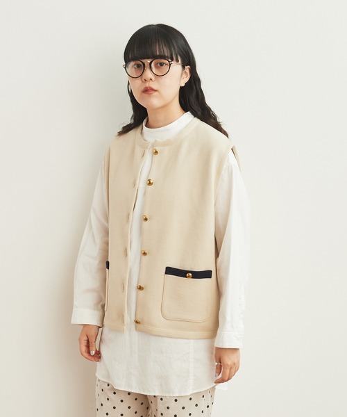 AMBIDEX（アンビデックス）の「バイカラーベスト（ベスト・レディース・ネイビー/キナリ・FREE）」の8枚目の写真