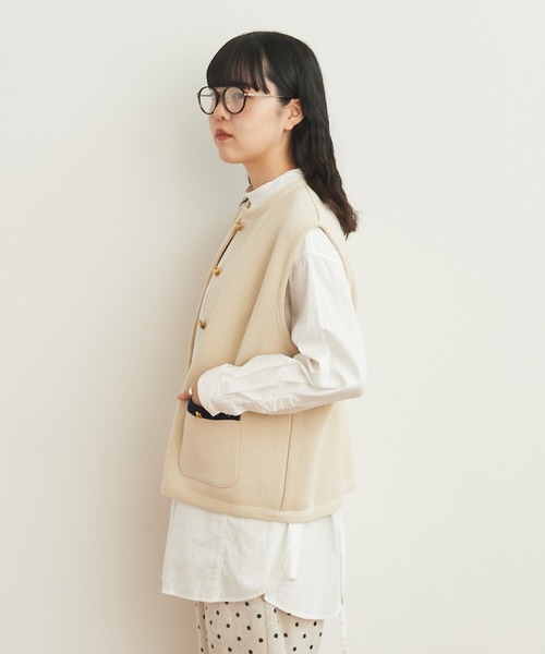 AMBIDEX（アンビデックス）の「バイカラーベスト（ベスト・レディース・ネイビー/キナリ・FREE）」の9枚目の写真