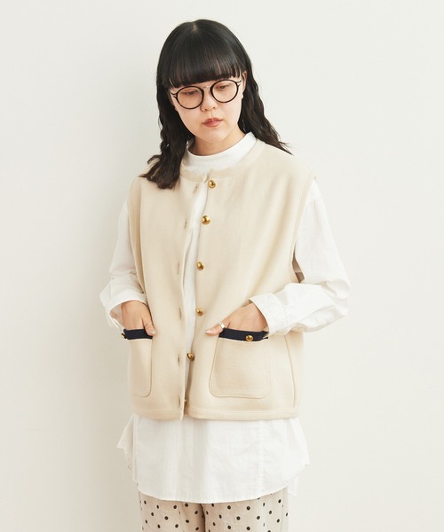 AMBIDEX（アンビデックス）の「バイカラーベスト（ベスト・レディース・ネイビー/キナリ・FREE）」の12枚目の写真