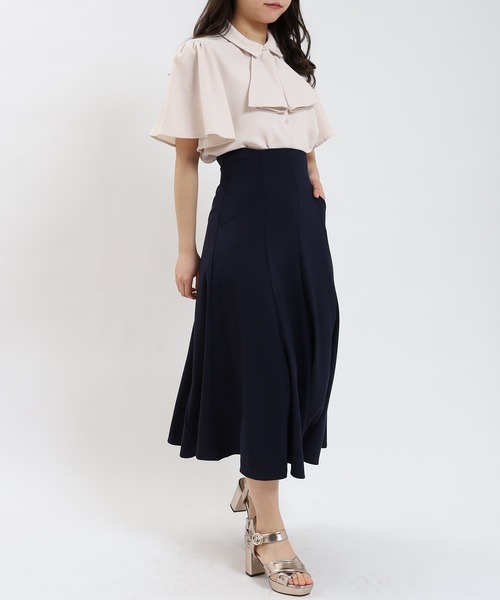 ASTORIA ODIER（アストリアオディール）の「とろみフリルボウタイ半袖ブラウス（シャツ/ブラウス・レディース・ホワイト/グリーン/ベージュ/ホワイト×ブラック/ダークグリーン/ピンクベージュ/ミント/ブルー/グレー・SMALL/MEDIUM）」の20枚目の写真