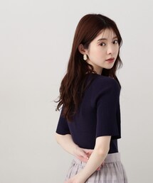 フレア袖ハートネックリブニット / 1214170420