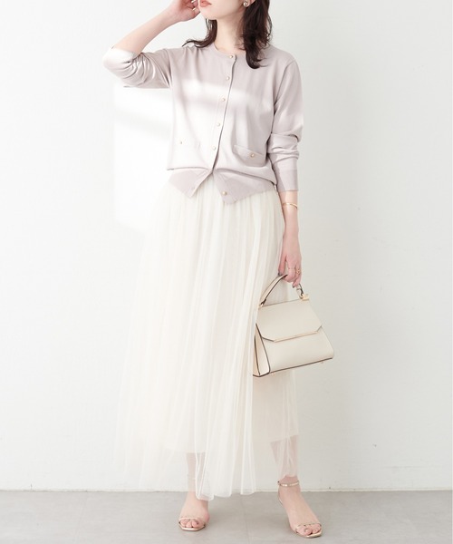 natural couture(ナチュラルクチュール)の「プチプラ金釦ベーシックカーデ(カーディガン/ボレロ・レディース・ピンク/アイボリー/グレイッシュベージュ/サックスブルー/ブラック・FREE)」の22枚目の写真