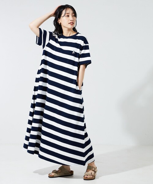 限定展開　CHUMS/チャムス　Body Pique Crew Long Dress / ブービー ピケ クルー ロングドレス (ワンピース)