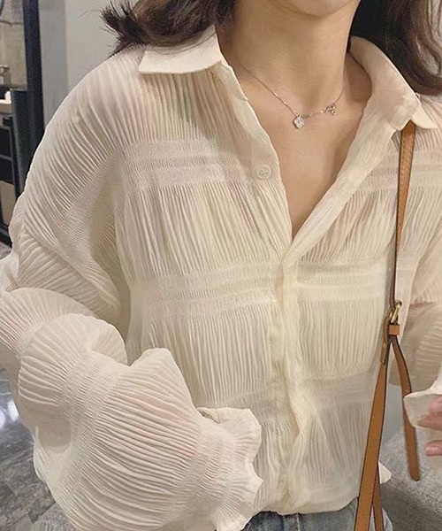 gossip!ロサンゼルス(ゴシップロサンゼルス)の「YUGA シフォンブラウス(シャツ/ブラウス・レディース・ホワイト/ブラック/オフホワイト・FREE)」の3枚目の写真