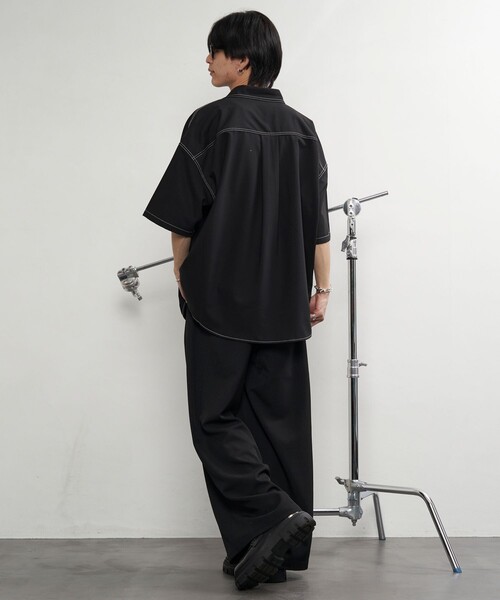 PUBLUX（パブリュクス）の「PUBLUX/パブリュクス レギュラーカラービッグステッチシャツ(限定展開)（シャツ/ブラウス・メンズ・ナチュラル/ブラック・SMALL/MEDIUM/LARGE）」の15枚目の写真