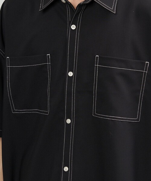 PUBLUX（パブリュクス）の「PUBLUX/パブリュクス レギュラーカラービッグステッチシャツ(限定展開)（シャツ/ブラウス・メンズ・ナチュラル/ブラック・SMALL/MEDIUM/LARGE）」の18枚目の写真
