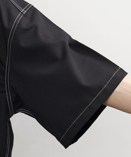 PUBLUX（パブリュクス）の「PUBLUX/パブリュクス レギュラーカラービッグステッチシャツ(限定展開)（シャツ/ブラウス・メンズ・ナチュラル/ブラック・SMALL/MEDIUM/LARGE）」の19枚目の写真