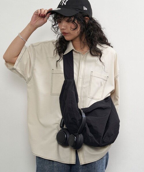 PUBLUX（パブリュクス）の「PUBLUX/パブリュクス レギュラーカラービッグステッチシャツ(限定展開)（シャツ/ブラウス・メンズ・ナチュラル/ブラック・SMALL/MEDIUM/LARGE）」の22枚目の写真