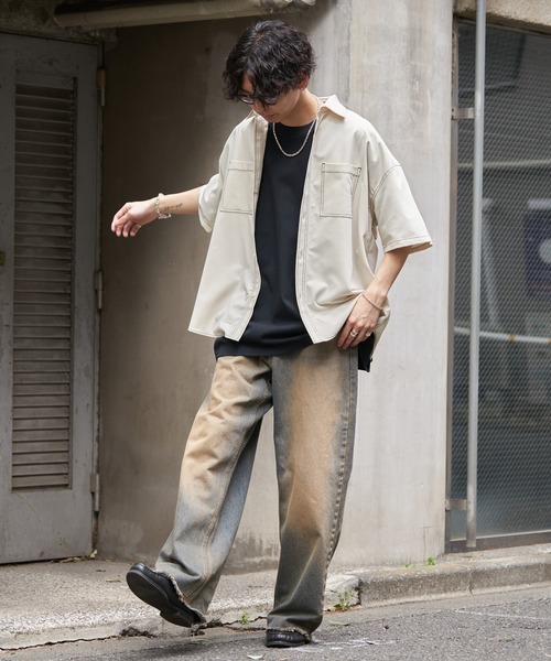 PUBLUX（パブリュクス）の「PUBLUX/パブリュクス レギュラーカラービッグステッチシャツ(限定展開)（シャツ/ブラウス・メンズ・ナチュラル/ブラック・SMALL/MEDIUM/LARGE）」の8枚目の写真