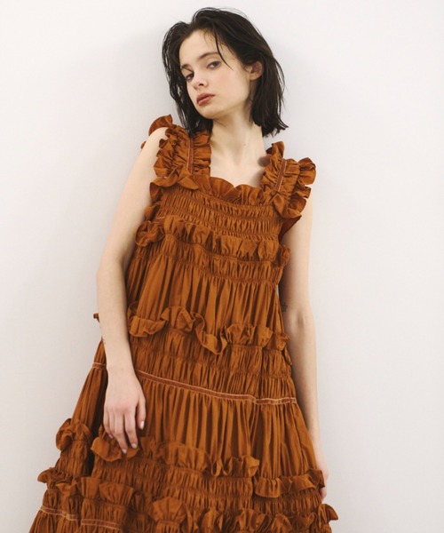 ギャザーキャミフリルワンピース（ワンピース）｜PERNA（ペルナ）の