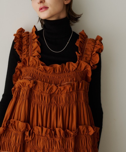 ギャザーキャミフリルワンピース（ワンピース）｜PERNA（ペルナ）の