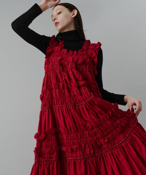 PERNA ペルナ ギャザーキャミフリルワンピース ギャザーキャミフリルワンピース（ワンピース）｜PERNA（ペルナ）の