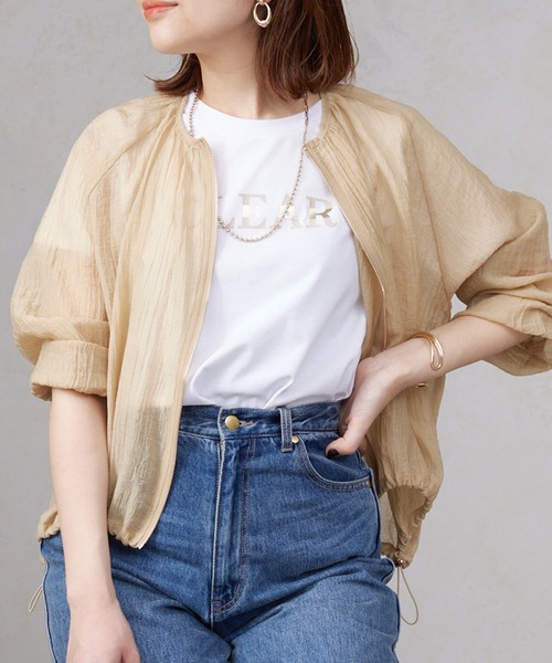 Chez toi（シェトワ）の「裾ドロストシアーブルゾン（ブルゾン・レディース・オフホワイト/ブラック/ライトグレー/キャメル・FREE）」の4枚目の写真