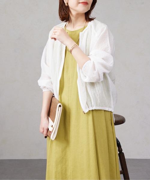 Chez toi（シェトワ）の「裾ドロストシアーブルゾン（ブルゾン・レディース・オフホワイト/ブラック/ライトグレー/キャメル・FREE）」の7枚目の写真