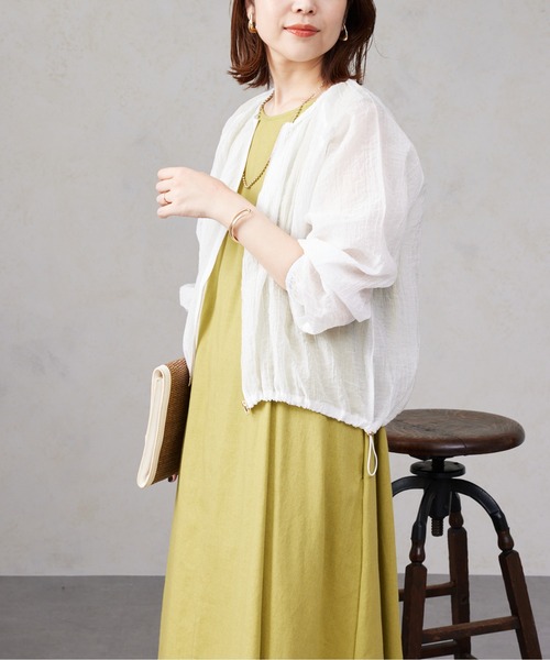 Chez toi（シェトワ）の「裾ドロストシアーブルゾン（ブルゾン・レディース・オフホワイト/ブラック/ライトグレー/キャメル・FREE）」の8枚目の写真