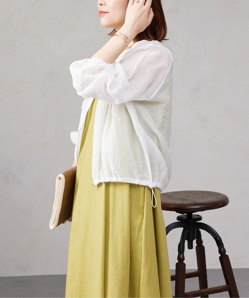 Chez toi（シェトワ）の「裾ドロストシアーブルゾン（ブルゾン・レディース・オフホワイト/ブラック/ライトグレー/キャメル・FREE）」の9枚目の写真