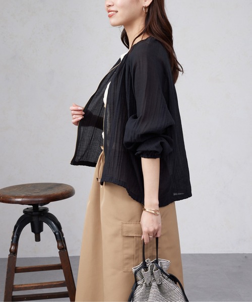 Chez toi（シェトワ）の「裾ドロストシアーブルゾン（ブルゾン・レディース・オフホワイト/ブラック/ライトグレー/キャメル・FREE）」の19枚目の写真