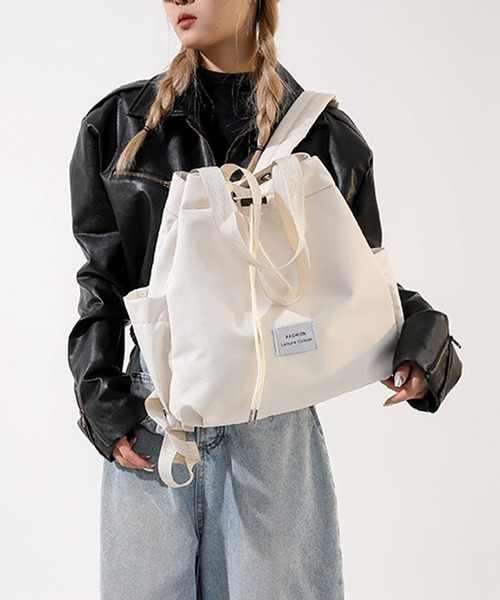 【新品同様】FURLA リュック レザー 巾着 ベージュ リュック レディース 通学 女子 小さめ きれいめ 2way