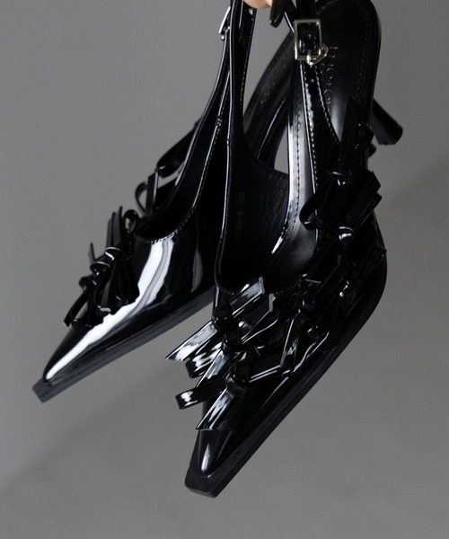 me+em select(ミームセレクト)の「※※【 2color 】メタリックリボンバレエコアミュール / metallic ribbon ballet core mules(パンプス・レディース・シルバー/ブラック・39/38/37/36)」の17枚目の写真