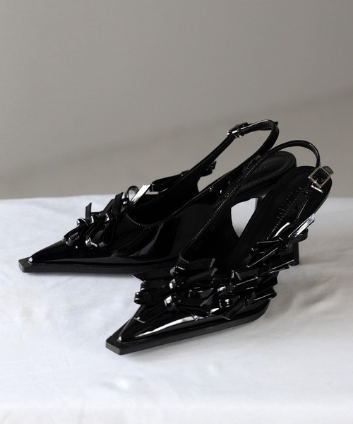 me+em select(ミームセレクト)の「※※【 2color 】メタリックリボンバレエコアミュール / metallic ribbon ballet core mules(パンプス・レディース・シルバー/ブラック・39/38/37/36)」の20枚目の写真