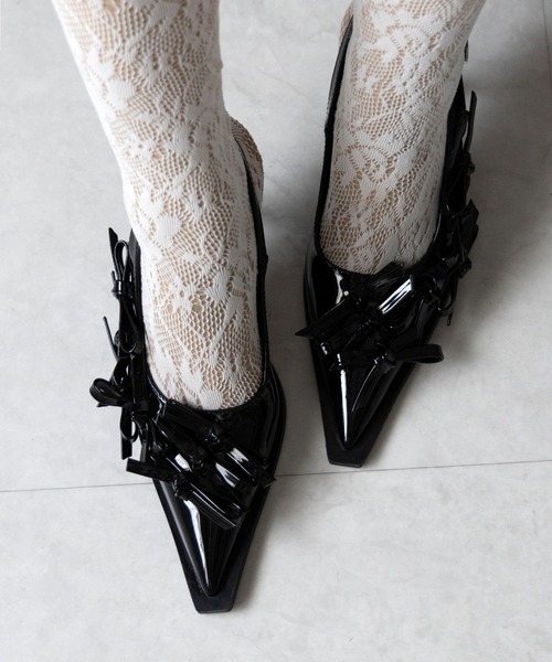 me+em select(ミームセレクト)の「※※【 2color 】メタリックリボンバレエコアミュール / metallic ribbon ballet core mules(パンプス・レディース・シルバー/ブラック・39/38/37/36)」の21枚目の写真
