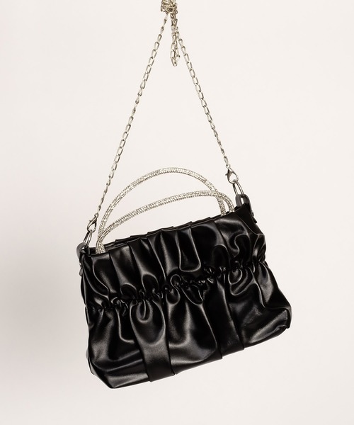 SVEC（シュベック）の「シャーリング ミニ ショルダーバッグ（ショルダーバッグ・レディース・グリーン/ピンク/パープル/ブラック・FREE）」の5枚目の写真