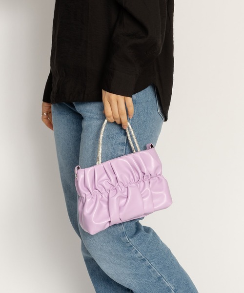 SVEC（シュベック）の「シャーリング ミニ ショルダーバッグ（ショルダーバッグ・レディース・グリーン/ピンク/パープル/ブラック・FREE）」の12枚目の写真