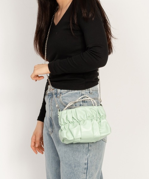 SVEC（シュベック）の「シャーリング ミニ ショルダーバッグ（ショルダーバッグ・レディース・グリーン/ピンク/パープル/ブラック・FREE）」の17枚目の写真