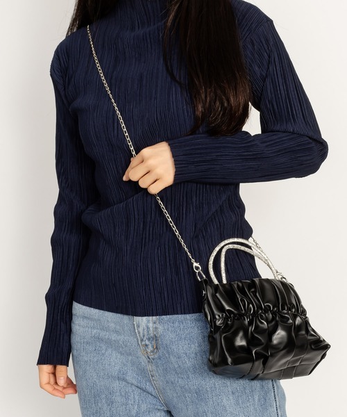 SVEC（シュベック）の「シャーリング ミニ ショルダーバッグ（ショルダーバッグ・レディース・グリーン/ピンク/パープル/ブラック・FREE）」の18枚目の写真