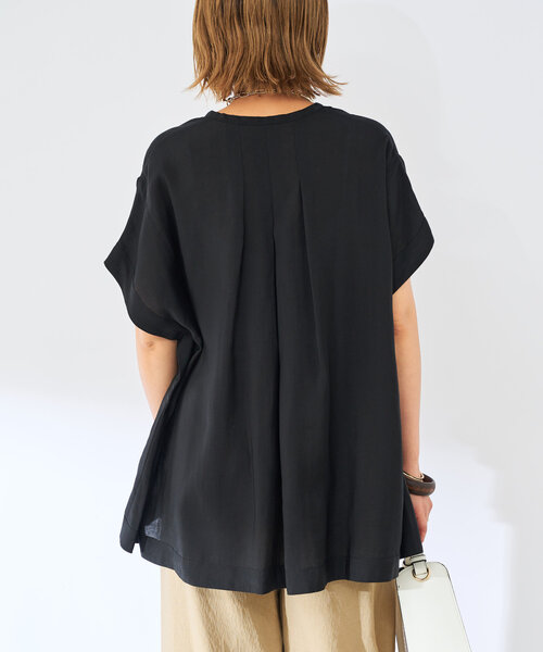 un dix cors（アンディコール）の「《ぽっちゃりさんに◎・インしなくてもかわいい》タイデザイン半袖ブラウス（シャツ/ブラウス・レディース・カーキ/レッド/ブラック・FREE）」の7枚目の写真