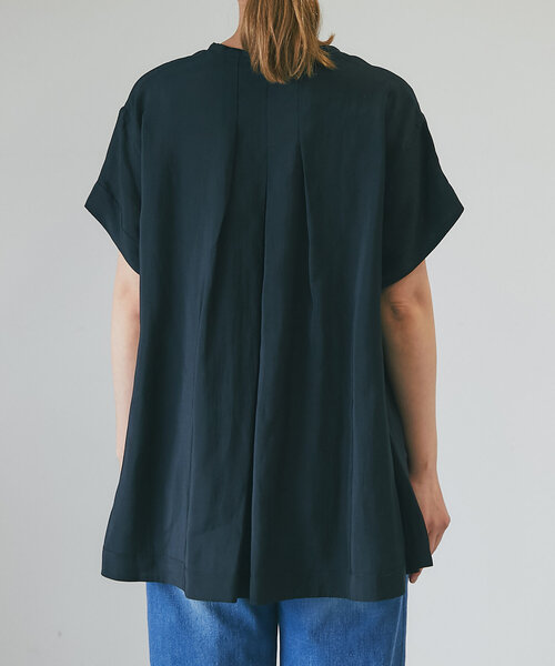 un dix cors（アンディコール）の「《ぽっちゃりさんに◎・インしなくてもかわいい》タイデザイン半袖ブラウス（シャツ/ブラウス・レディース・カーキ/レッド/ブラック・FREE）」の18枚目の写真