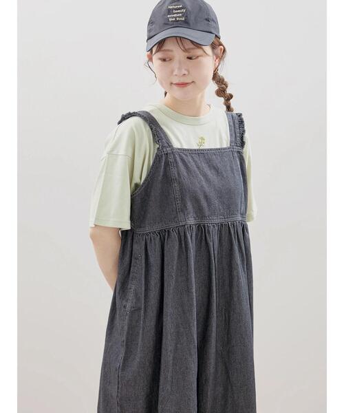 Samansa Mos2(サマンサ モスモス)の「【汗染み防止】お花刺繍Tシャツ(Tシャツ/カットソー・レディース・キナリ/ブラック/オフホワイト/ミント・F)」の9枚目の写真