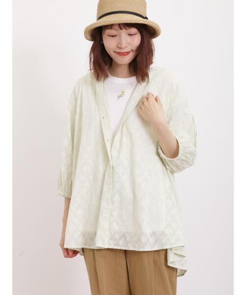 Samansa Mos2(サマンサ モスモス)の「【汗染み防止】お花刺繍Tシャツ(Tシャツ/カットソー・レディース・キナリ/ブラック/オフホワイト/ミント・F)」の16枚目の写真