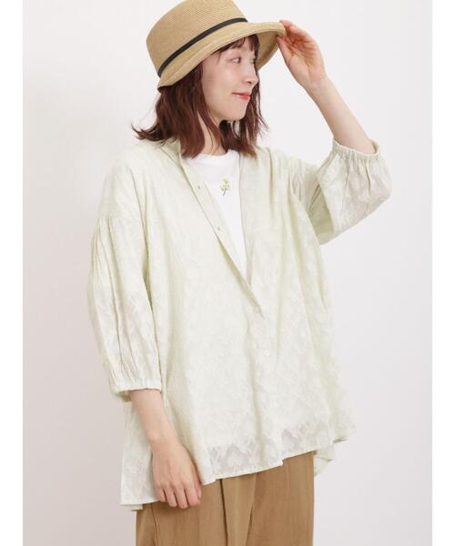 Samansa Mos2(サマンサ モスモス)の「【汗染み防止】お花刺繍Tシャツ(Tシャツ/カットソー・レディース・キナリ/ブラック/オフホワイト/ミント・F)」の17枚目の写真