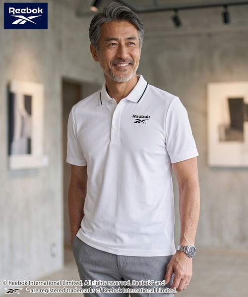 Reebok(リーボック)の「【別注】WEB限定 Reebok リーボック 半袖ポロシャツ ロゴ 刺繍 衿ライン ボタンダウン(ポロシャツ・メンズ・ブラック/ホワイト・LL/M/L)」の9枚目の写真