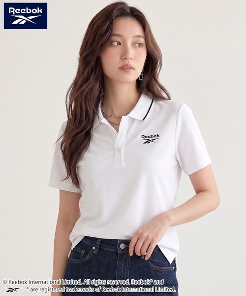 Reebok(リーボック)の「【別注】WEB限定 Reebok リーボック 半袖ポロシャツ ドライ ロゴ刺繍 衿ライン ボタンダウン(ポロシャツ・メンズ・ブラック/ホワイト・LL/M/L/S)」の9枚目の写真