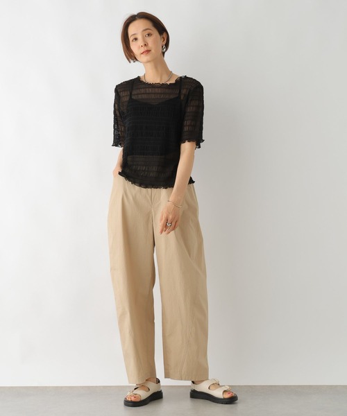 LEPSIM（レプシィム）の「シャーリング5分袖プルオーバー　114634（Tシャツ/カットソー・レディース・ブラック/アイボリー・FREE）」の11枚目の写真