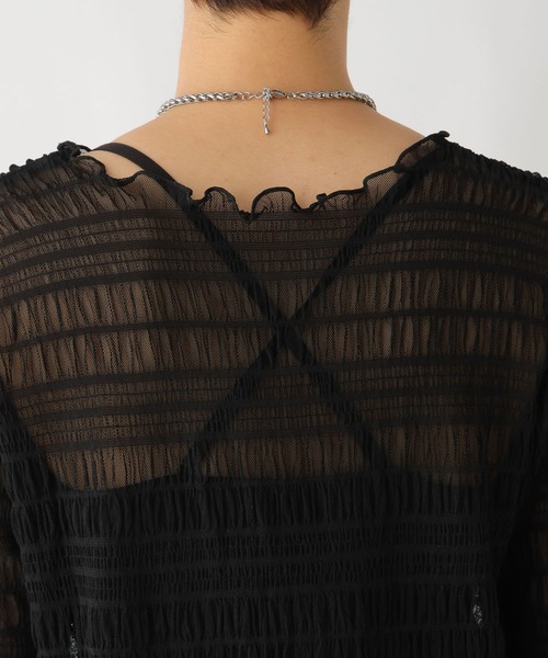 LEPSIM（レプシィム）の「シャーリング5分袖プルオーバー　114634（Tシャツ/カットソー・レディース・ブラック/アイボリー・FREE）」の20枚目の写真