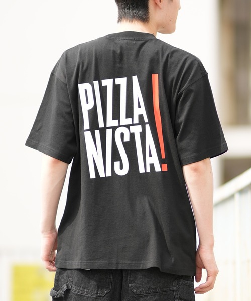 PIZZANISTA！（ピッザニスタ）の「【ムラサキスポーツ限定】PIZZANISTA/ピッザニスタ 半袖Tee オーバーサイズ ユニセックス PNTM242-02（Tシャツ/カットソー・メンズ・ホワイト/ブラック・M/XL/L）」の2枚目の写真