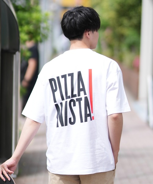 PIZZANISTA！（ピッザニスタ）の「【ムラサキスポーツ限定】PIZZANISTA/ピッザニスタ 半袖Tee オーバーサイズ ユニセックス PNTM242-02（Tシャツ/カットソー・メンズ・ホワイト/ブラック・M/XL/L）」の4枚目の写真