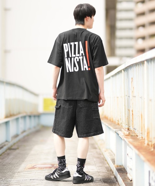 PIZZANISTA！（ピッザニスタ）の「【ムラサキスポーツ限定】PIZZANISTA/ピッザニスタ 半袖Tee オーバーサイズ ユニセックス PNTM242-02（Tシャツ/カットソー・メンズ・ホワイト/ブラック・M/XL/L）」の15枚目の写真