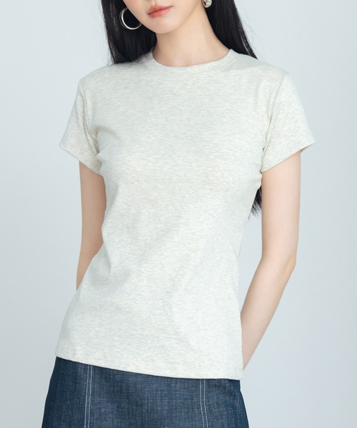 SAISON DE PAPILLON(セゾンドパピヨン)の「綿混クルーネックTシャツ(Tシャツ/カットソー・レディース・ブラック/ライトグレー/ホワイト・M/L)」の3枚目の写真